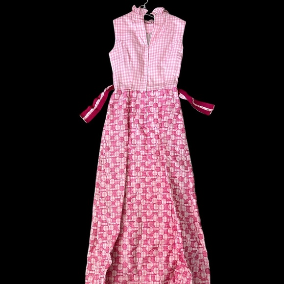The Whitney Shop Hand Made Dress Pink Embroidered Maxi Dress Sz See Measurements - Picture 1 of 12